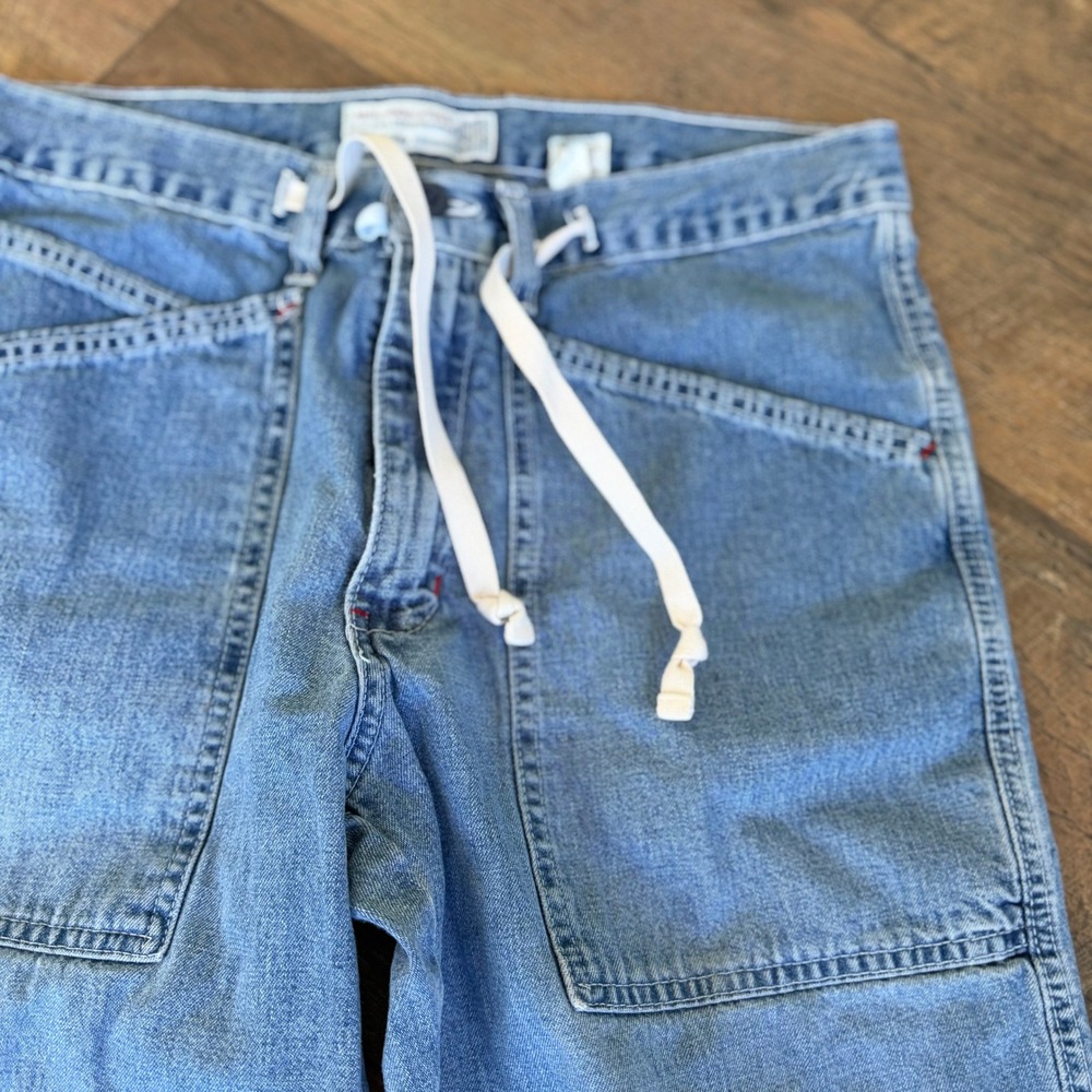 Vintage Y2K Abercrombie & Fitch Drawstring Jeans Womens Size 6 Wide Leg Cargo - Picture 9 of 12